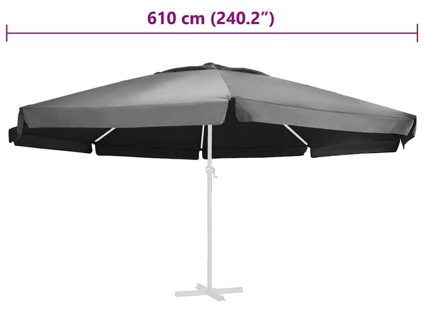 Zamjenska tkanina za vrtni suncobran antracit 610 cm - Antracit / Φ 610 cm