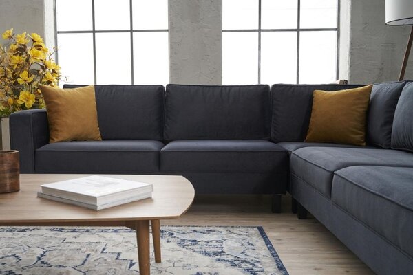 Atelier Del Sofa Kutna garnitura, Antracit, Kale Velvet - Anthracite