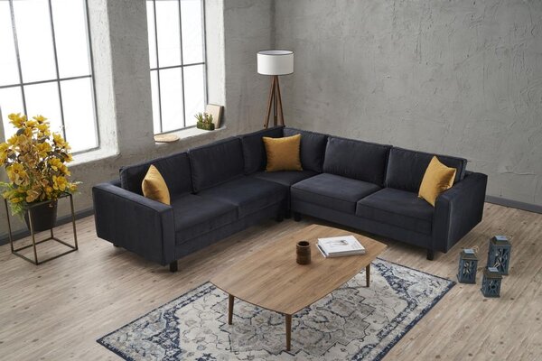 Atelier Del Sofa Kutna garnitura, Antracit, Kale Velvet - Anthracite