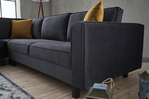 Atelier Del Sofa Kutna garnitura, Antracit, Kale Velvet - Anthracite