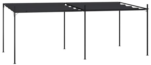 Sjenica s pomičnim krovom 600 x 300 x 233 cm antracit - Antracitno siva / 600 x 300 x 233 cm