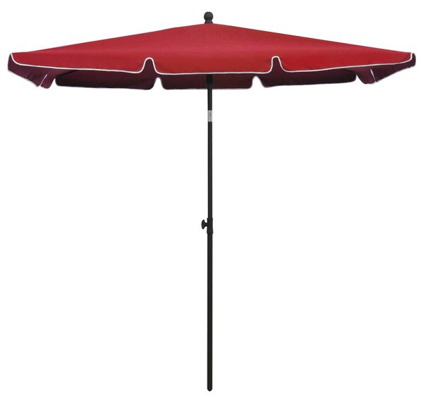 Vrtni suncobran sa šipkom 210 x 140 cm bordo - Crvena / N/A