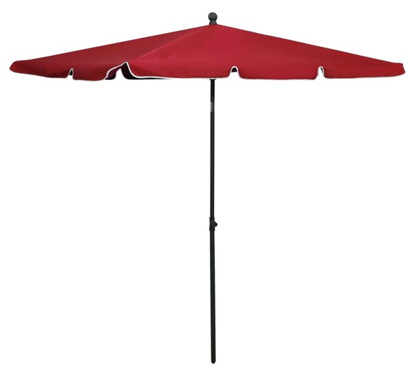 Vrtni suncobran sa šipkom 210 x 140 cm bordo - Crvena / N/A