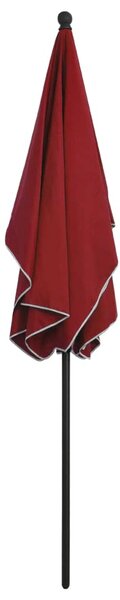 Vrtni suncobran sa šipkom 210 x 140 cm bordo - Crvena / N/A