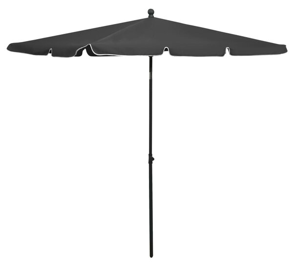 Vrtni suncobran sa šipkom 210 x 140 cm antracit - Antracitno siva / N/A