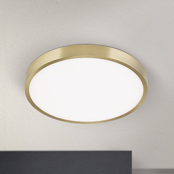 ORION Bully LED stropna svjetiljka s izgledom patine, Ø 28 cm, Zlato / mjed, Dnevni boravak/blagovaonica, Metal