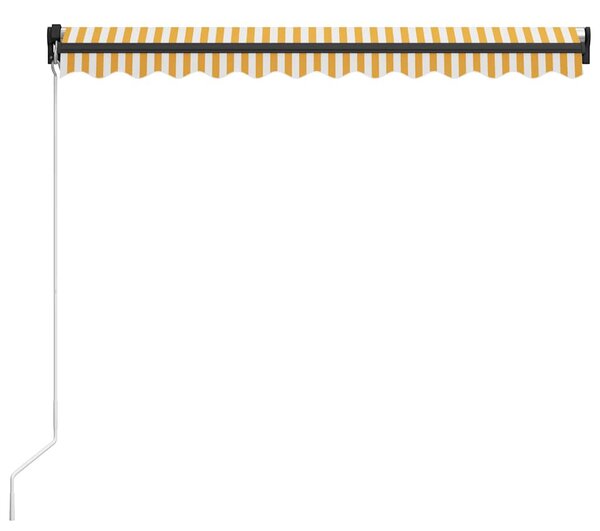 Tenda na ručno uvlačenje s LED svjetlima 300x250 cm žuto-bijela - Žuta / 300 x 250 cm