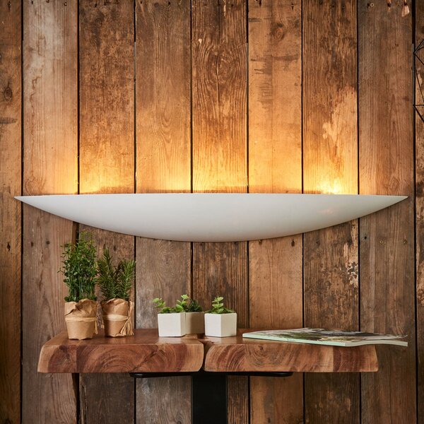 Lindby zidna lampa Tommi, bijela, gips, 100 cm, E14, mogućnost bojanja, prigušiva, Bijela, Dnevni boravak/blagovaonica, Gips / glina