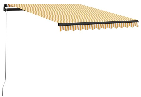 Tenda na ručno uvlačenje s LED svjetlima 300x250 cm žuto-bijela - Žuta / 300 x 250 cm