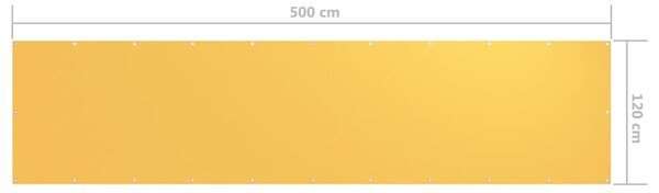 Balkonski zastor žuti 120 x 500 cm od tkanine Oxford - Žuta / 120 x 500 cm