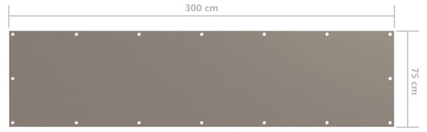Balkonski zastor smeđe-sivi 75 x 300 cm od tkanine Oxford - Tupe / 75 x 300 cm