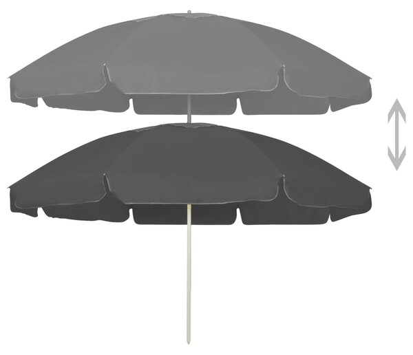Suncobran za plažu antracit 240 cm - Antracitno siva / 240 cm