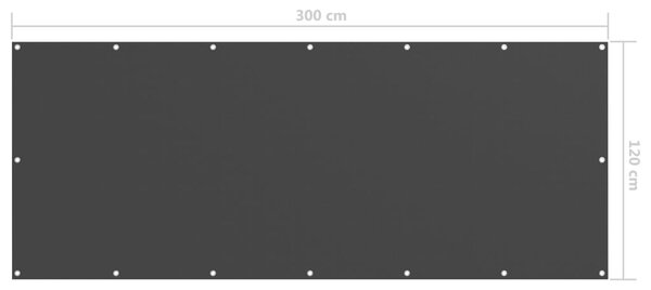 Balkonski zastor crni 120 x 300 cm od tkanine Oxford - Crna / 120 x 300 cm