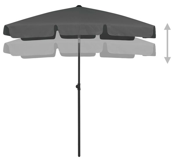 Suncobran za plažu antracit 180 x 120 cm - Antracitno siva / 180 x 120 cm