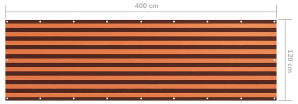 Balkonski zastor narančasto-smeđi 120x400 cm od tkanine Oxford - Narančasta / 120 x 400 cm