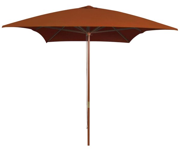 Vrtni suncobran s drvenim stupom 200 x 300 cm terakota - Smeđa / N/A