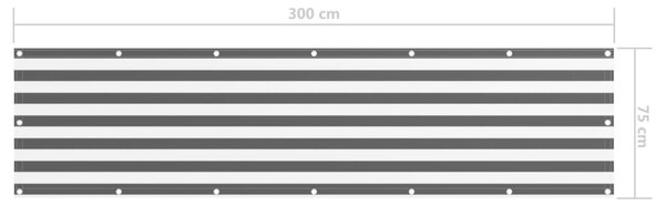 Balkonski zastor antracit i bijeli 75x300 cm od tkanine Oxford - Antracitno siva / 75 x 300 cm