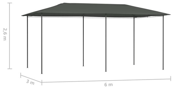 Sjenica 2,98 x 5,3 x 2,59 m antracit 160 g/m² - Antracitno siva / 2.98 x 5.3 x 2.59 m