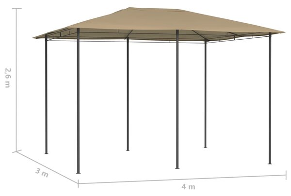 Sjenica 3 x 4 x 2,6 m smeđe-siva 160 g/m² - Tupe / 3 x 4 x 2.6 m