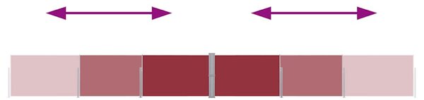 Uvlačiva bočna tenda za terasu 140 x 1200 cm crvena - Crvena / 140 x 1200 cm