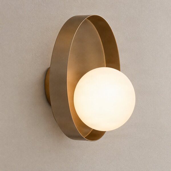 EMIBIG LIGHTING Kido K1 zidna svjetiljka, bež, čelik/staklo, Ø 20 cm, prigušiva, Bež, Dnevni boravak/blagovaonica, Metal