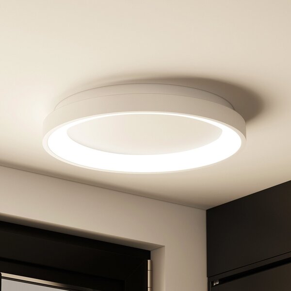 Arcchio LED stropna svjetiljka Vivy, Ø 38 cm, bijela, metalna, prigušiva, Bijela, Kuhinja, Metal