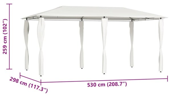 Sjenica s navlakama za stupove 2,98x5,3x2,59 m krem 160 g/m² - Krema / 2.98 x 5.3 x 2.59 m