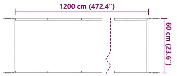 Okomita tenda smeđe-siva 60 x 1200 cm od tkanine Oxford - Tupe / 60 x 1200 cm