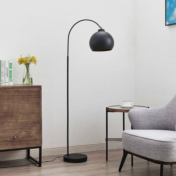 Podne Lampa Lindby, Minali, Crno, Dnevna soba, Metal, Moderan