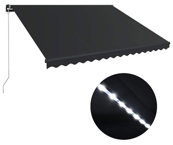 Tenda na ručno uvlačenje s LED svjetlima 450 x 300 cm antracit - Antracitno siva / 450 x 300 cm
