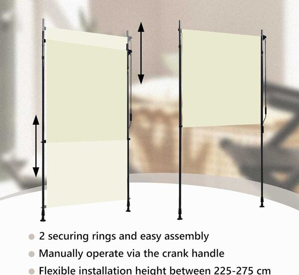 Vanjska roleta 120 x 270 cm krem - Krema / 120 x 270 cm