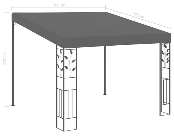 Zidna sjenica 3 x 3 x 2,5 m antracit - Antracitno siva / 3 x 3 x 2.5 m