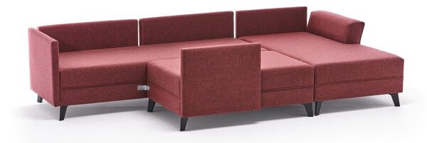 Atelier Del Sofa Kutna garnitura na razvlačenje, Bordo crvena, Eris - Claret Red