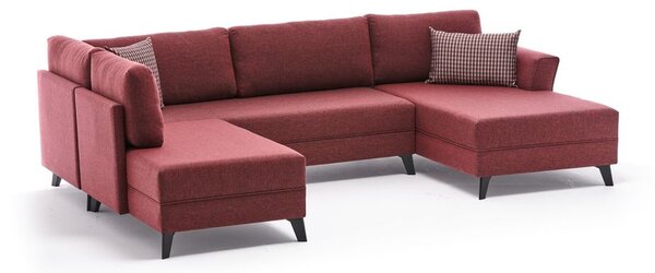 Atelier Del Sofa Kutna garnitura na razvlačenje, Bordo crvena, Eris - Claret Red