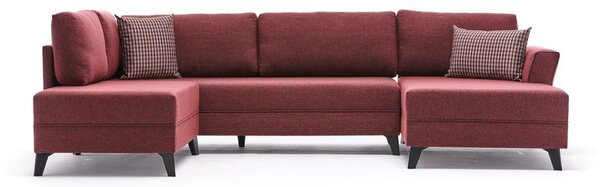 Atelier Del Sofa Kutna garnitura na razvlačenje, Bordo crvena, Eris - Claret Red