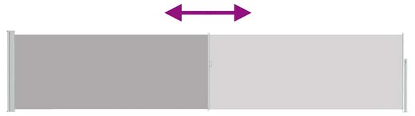Uvlačiva bočna tenda za terasu 100 x 500 cm siva - Siva / 100 x 500 cm