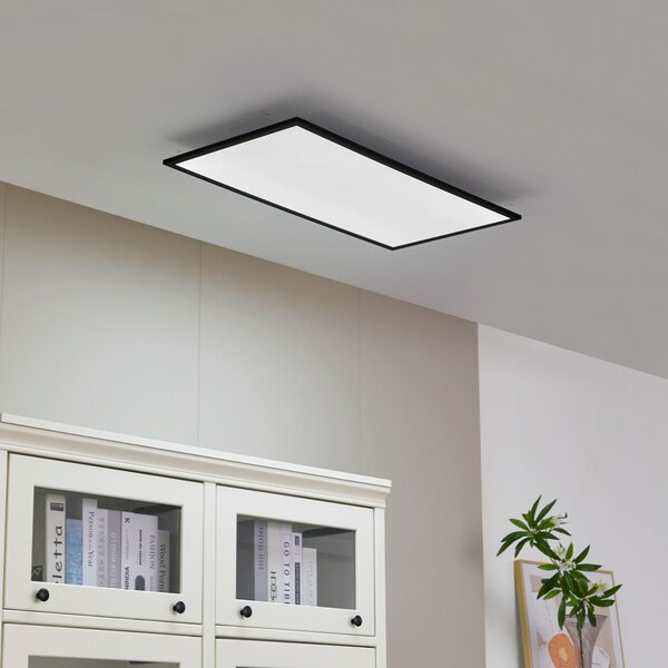 Lindby LED panel Lamin, crni, 80 cm, CCT, dimabilan, daljinski, prigušiva, Crno, Dnevni boravak/blagovaonica, Metal