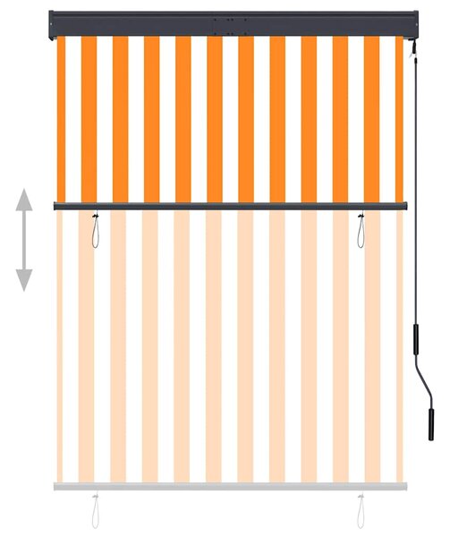 Vanjska roleta 120 x 250 cm bijelo-narančasta - Narančasta / 120 x 250 cm