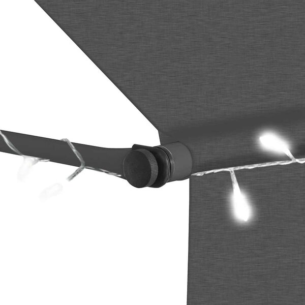 Tenda na ručno uvlačenje s LED svjetlima 300 cm antracit - Antracitno siva / N/A