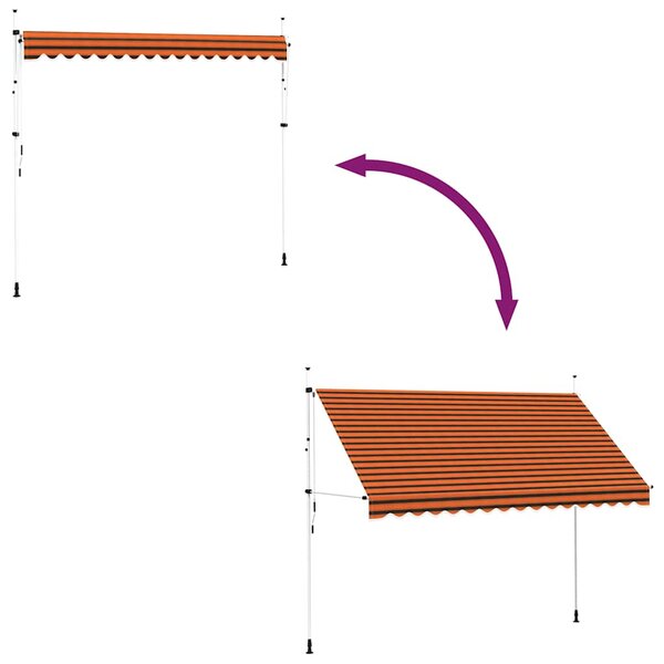 Tenda na ručno uvlačenje 350 cm narančasto-smeđa - Šarena / N/A