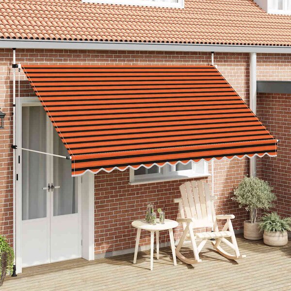 Tenda na ručno uvlačenje 350 cm narančasto-smeđa - Šarena / N/A