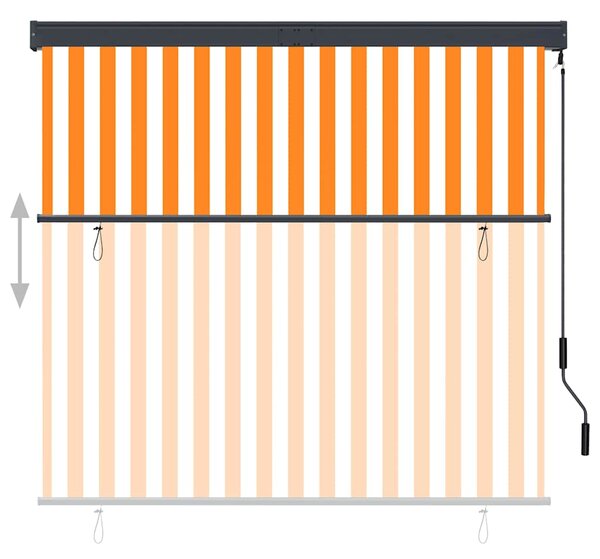 Vanjska roleta 160 x 250 cm bijelo-narančasta - Narančasta / 160 x 250 cm