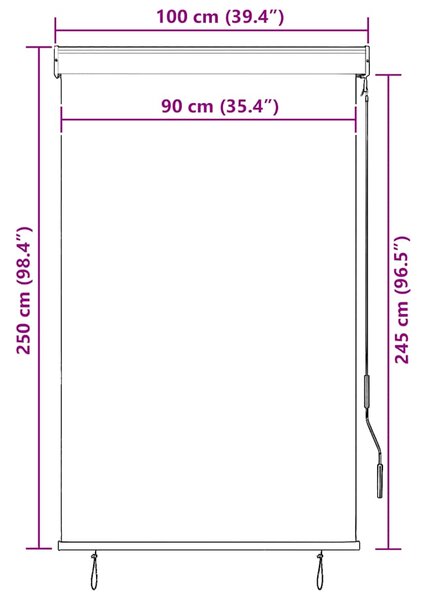Vanjska roleta 100 x 250 cm antracit - Antracitno siva / 100 x 250 cm