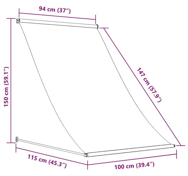 Tenda na uvlačenje 100 x 150 cm antracit - Antracitno siva / 100 x 150 cm