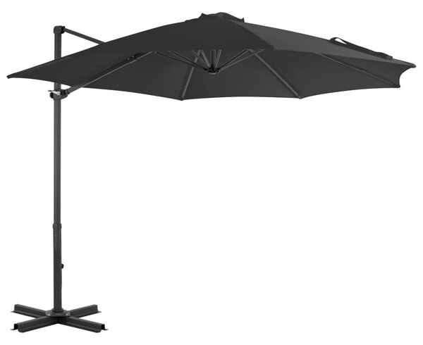 Konzolni vrtni suncobran s aluminijskim stupom 300 cm antracit - Antracitno siva / N/A