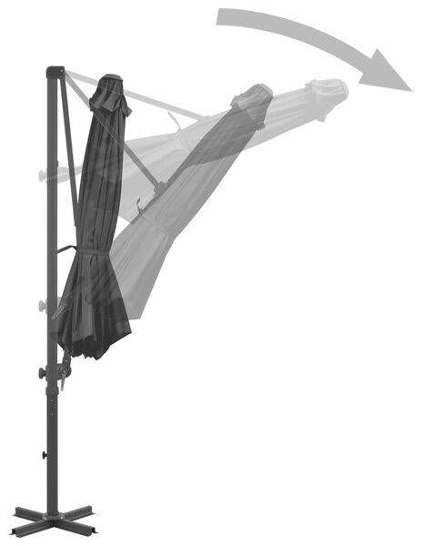 Konzolni vrtni suncobran s aluminijskim stupom 300 cm antracit - Antracitno siva / N/A