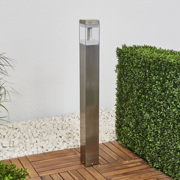 Lindby LED svjetiljka za put Baily, visina 80 cm, nehrđajući čelik, IP44, Metalik, Metal