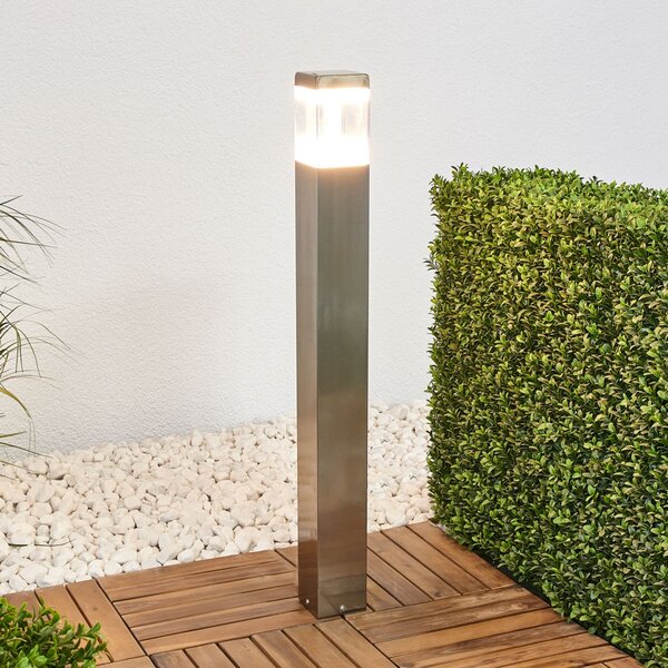 Lindby LED svjetiljka za put Baily, visina 80 cm, nehrđajući čelik, IP44, Metalik, Metal