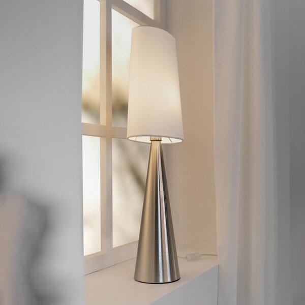 Markslöjd Conus stolna lampa s prljavo bijelim sjenilom, nikal, Metalik, Dnevni boravak/blagovaonica, Metal