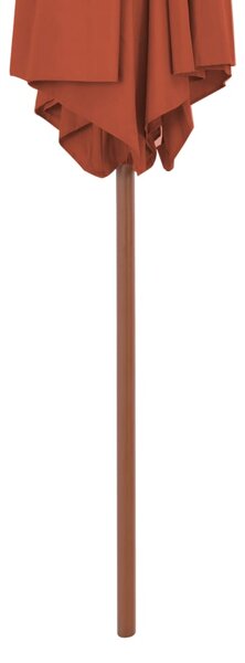 Vanjski suncobran s drvenim stupom 270 cm terakota - Smeđa / N/A